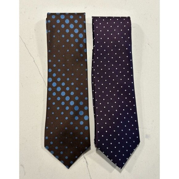 Navy Blue Polka Dot Silk Tie | In stock! | Trendhim Set of 2 The Tie Bar Men\'s Polka Dot Silk Neck Ties